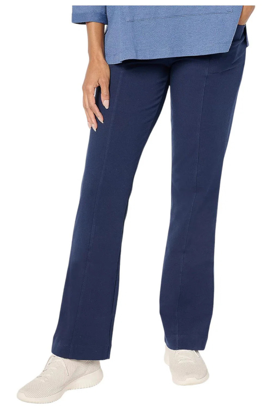 Denim & Co. Women's Duo Stretch Any Day Lightly Boot Pant Navy - Regular